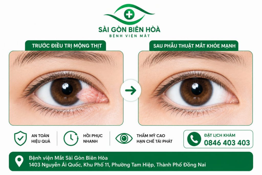 Mộng thịt không chỉ ảnh hưởng thẩm mỹ mà còn tác động thị lực