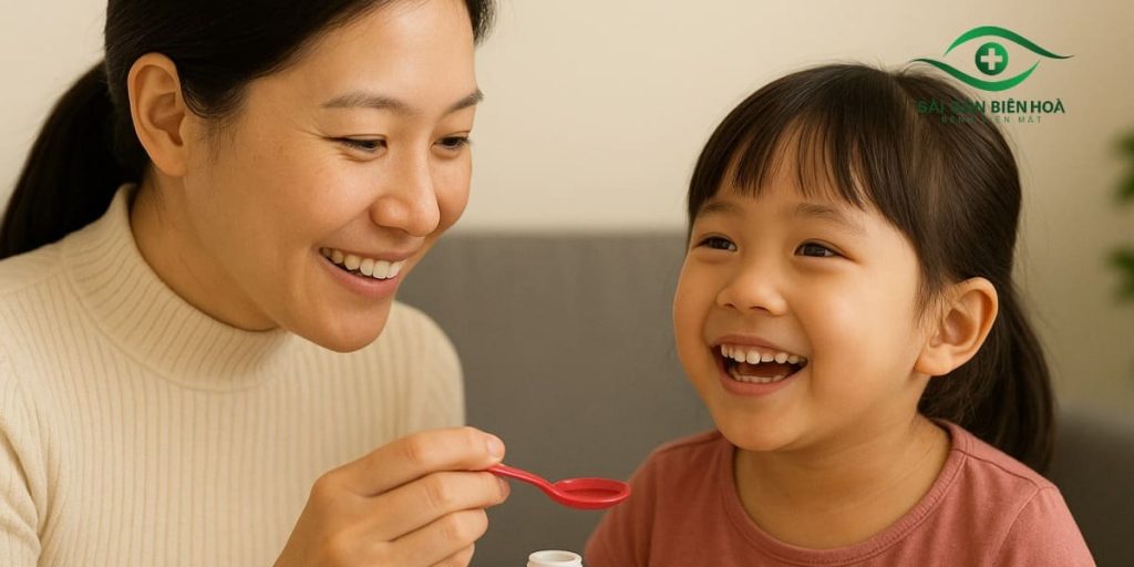 Trẻ bị cận thị nên bổ sung dưỡng chất tốt cho mắt
