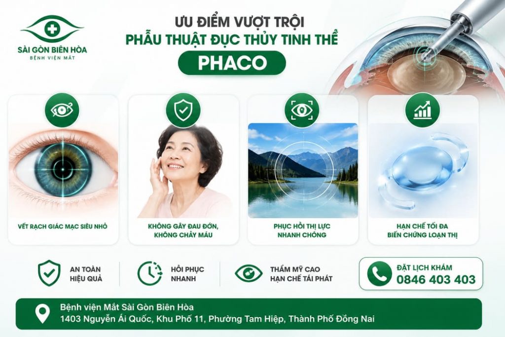 Điều trị đục thủy tinh thể hiệu quả cùng công nghệ Phaco