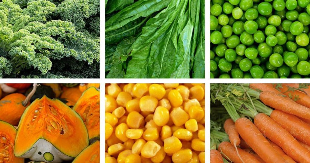 Các loại rau xanh và củ quả nhiều màu sắc là nguồn cung cấp lutein và zeaxanthin phong phú
