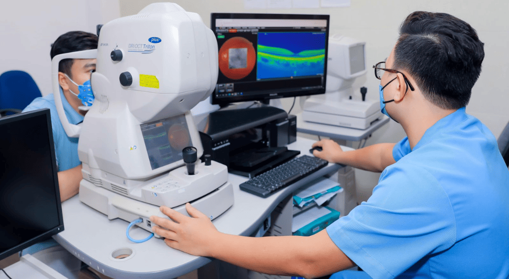 OCT giúp bác sĩ nhận biết những thay đổi vi thể mà khám đáy mắt thông thường có thể bỏ sót