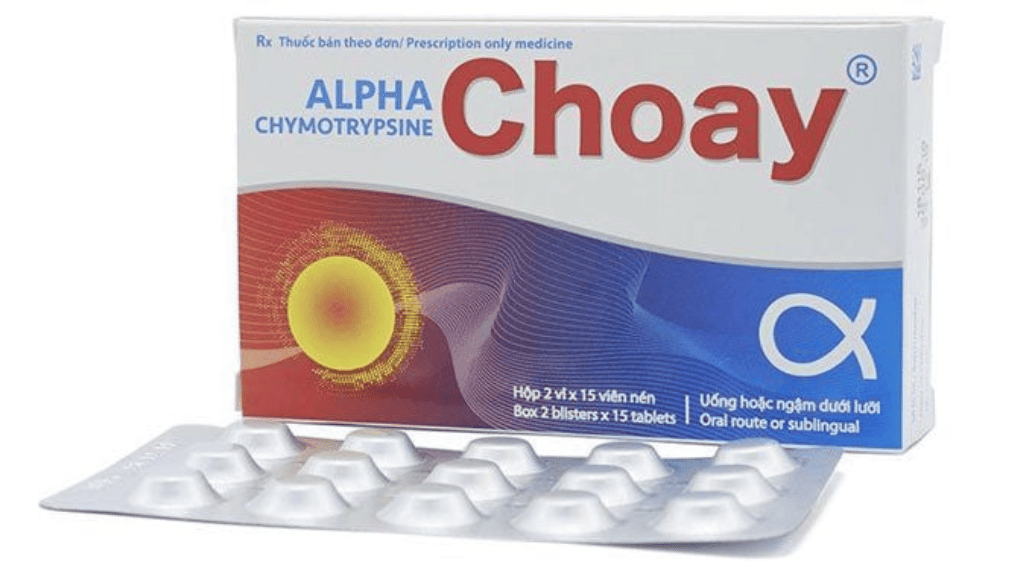 Alpha Choay là loại thuốc uống tan máu bầm ở mắt thông dụng dễ mua