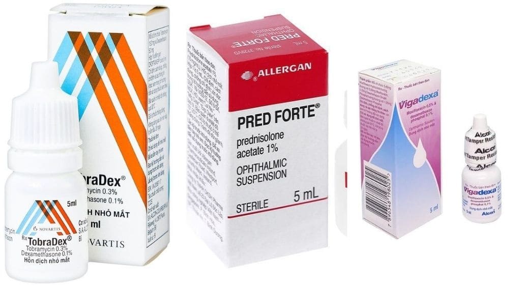 Các loại thuốc nhỏ mắt chứa corticoid thường được dùng trong giai đoạn viêm cấp tính