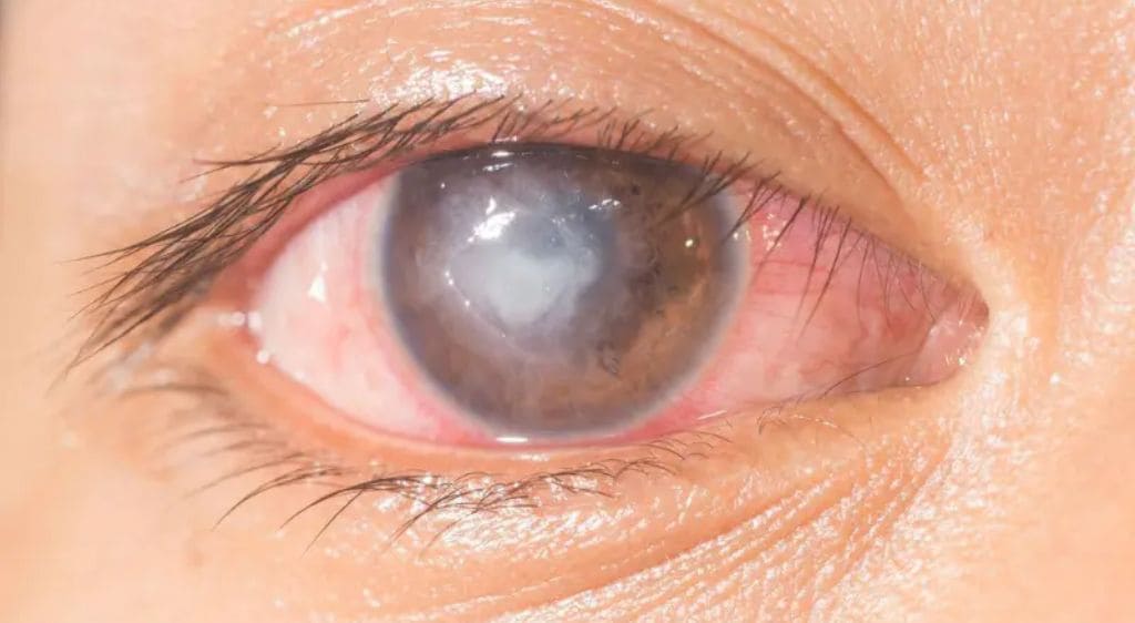 Mắt bị viêm giác mạc vùng trung tâm ảnh hưởng tầm nhìn nghiêm trọng