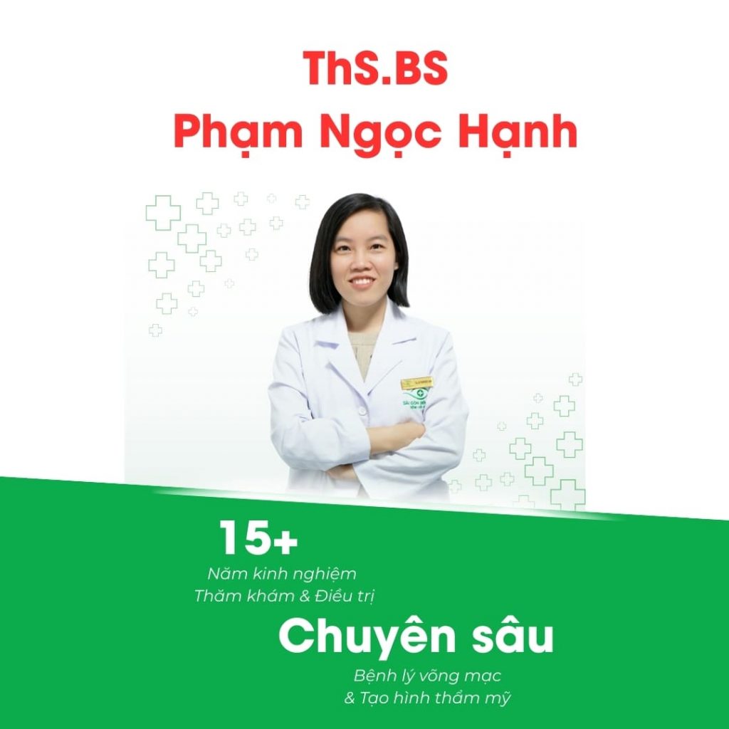 ThS. BS khám mắt Phạm Ngọc Hạnh thực hiện siêu âm tầm soát võng mạc