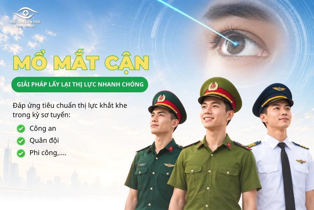 Mổ mắt cận thị công an