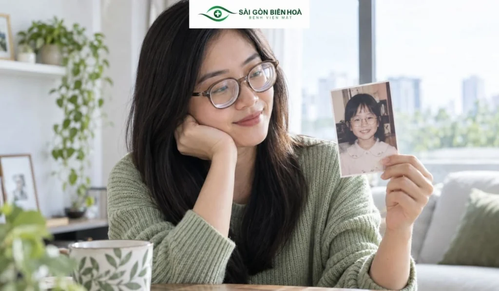Cận bẩm sinh xuất hiện từ sớm, nhưng khả năng phẫu thuật khi trưởng thành còn phụ thuộc vào tình trạng của từng mắt.