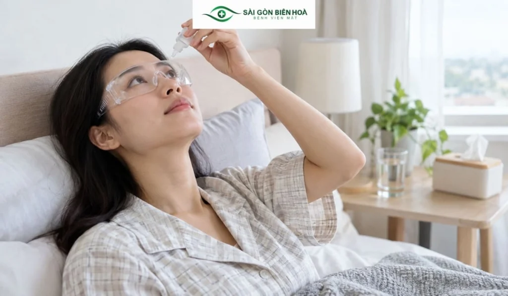 Cộm, xốn, khô hoặc nhạy cảm ánh sáng có thể xuất hiện trong giai đoạn đầu sau mổ và thường cần chăm sóc theo hướng dẫn bác sĩ.
