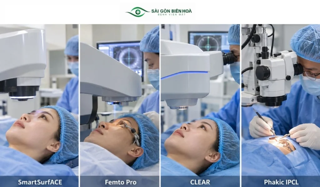 Mỗi phương pháp mổ cận có cơ chế can thiệp và quá trình hồi phục khác nhau, vì vậy cảm giác trong và sau phẫu thuật cũng không hoàn toàn giống nhau.