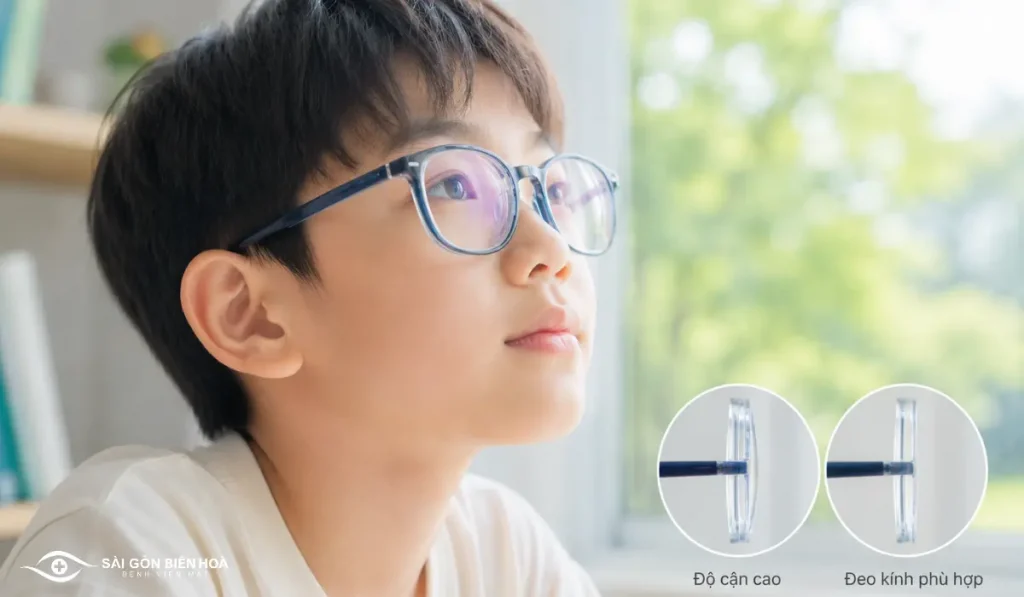 Độ cận càng cao, tròng kính có thể dày hơn tùy loại kính và chiết suất vật liệu.