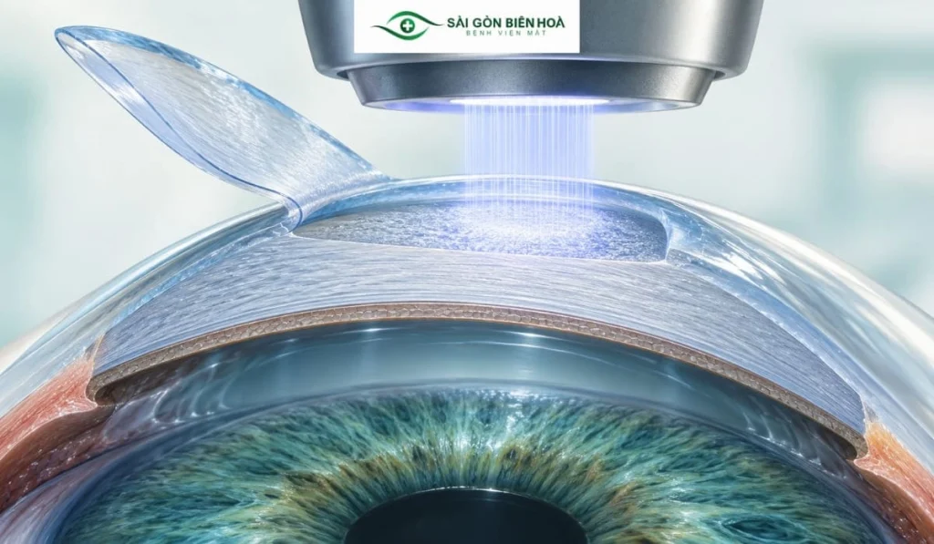 Femto LASIK sử dụng laser femtosecond để tạo vạt giác mạc, sau đó laser excimer tái định hình mô giác mạc nhằm điều chỉnh tật khúc xạ.