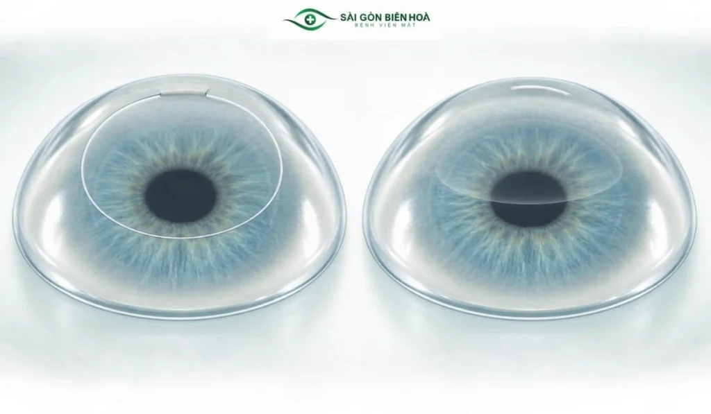 Femto LASIK tạo vạt giác mạc, trong khi SMILE tạo lenticule bên trong giác mạc và không cần tạo vạt.