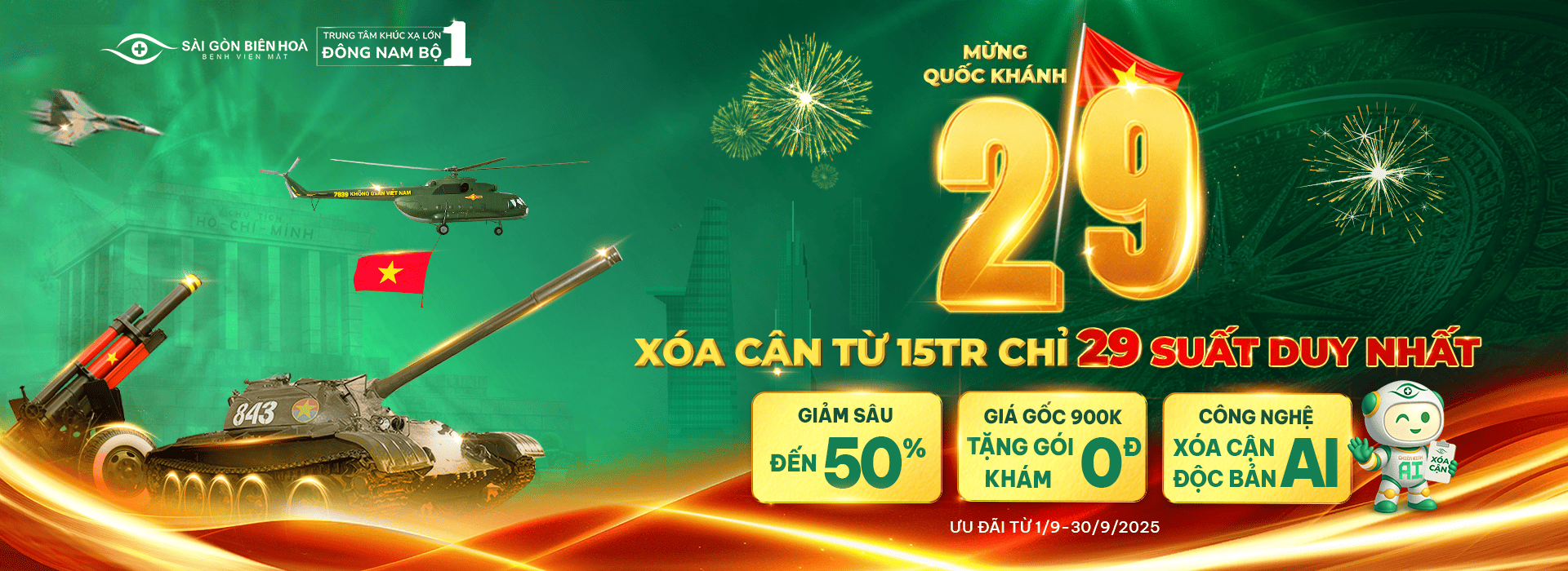 Bệnh viện Mắt Sài Gòn Biên Hòa ưu đãi mổ cận 02-09