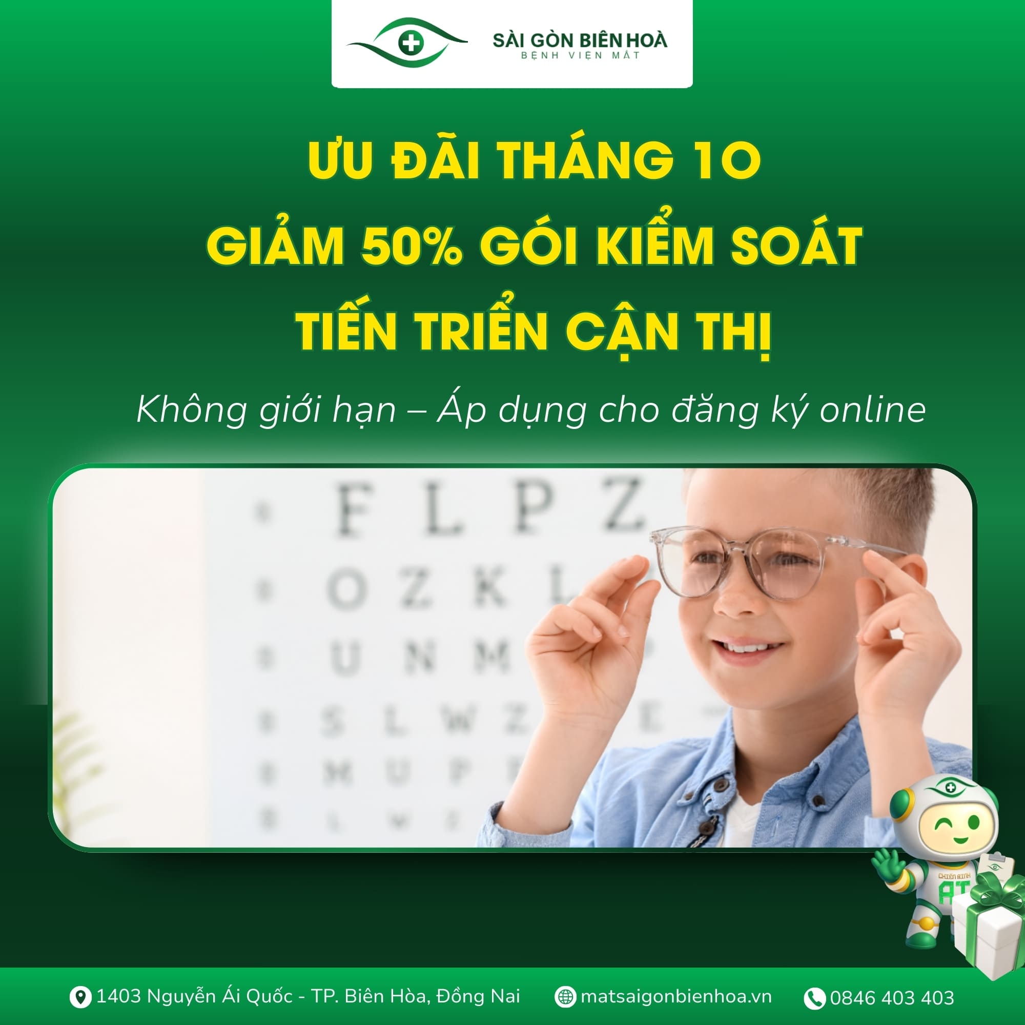 chương trình ưu đãi gói kiểm soát tiến triển cận thị
