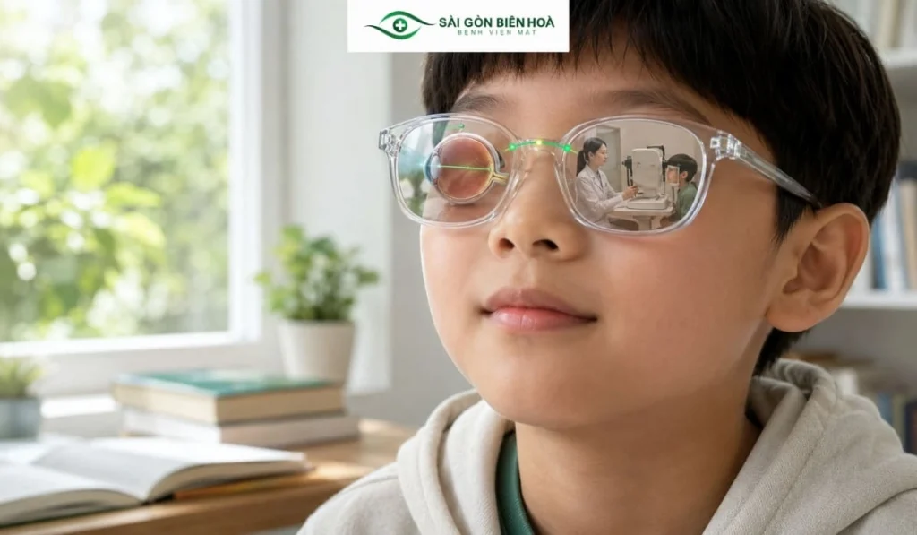Theo dõi chiều dài trục nhãn cầu giúp bác sĩ đánh giá tốc độ tiến triển và khả năng đáp ứng với Atropin của từng trẻ.
