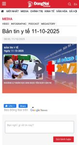Báo Đồng Nai: Bản tin Y tế ngày 11/10/2025: Kiểm soát cận thị học đường, cảnh báo cúm A và ung thư da