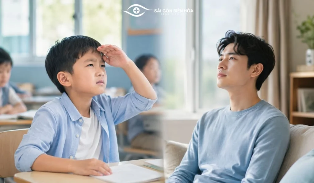 Nguy cơ ảnh hưởng đến phát triển thị giác khi không chỉnh kính đáng lưu ý hơn ở trẻ em so với người trưởng thành.