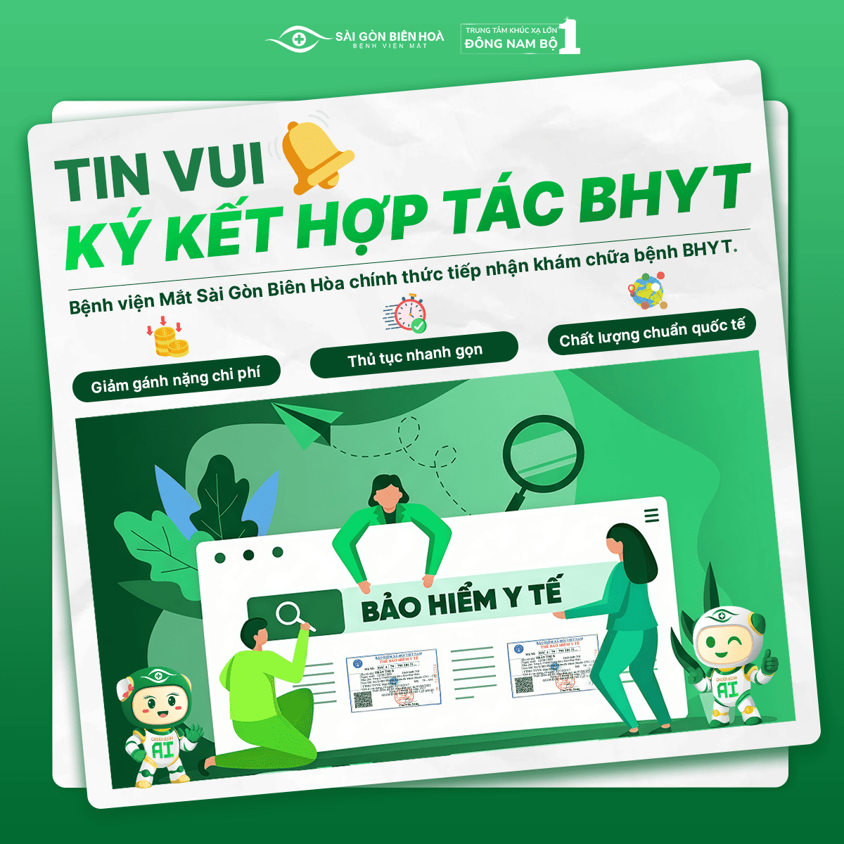 Bệnh viện Mắt Sài Gòn Biên Hòa Chính Thức ký kết hợp tác với Bảo Hiểm Xã Hội tỉnh Đồng Nai