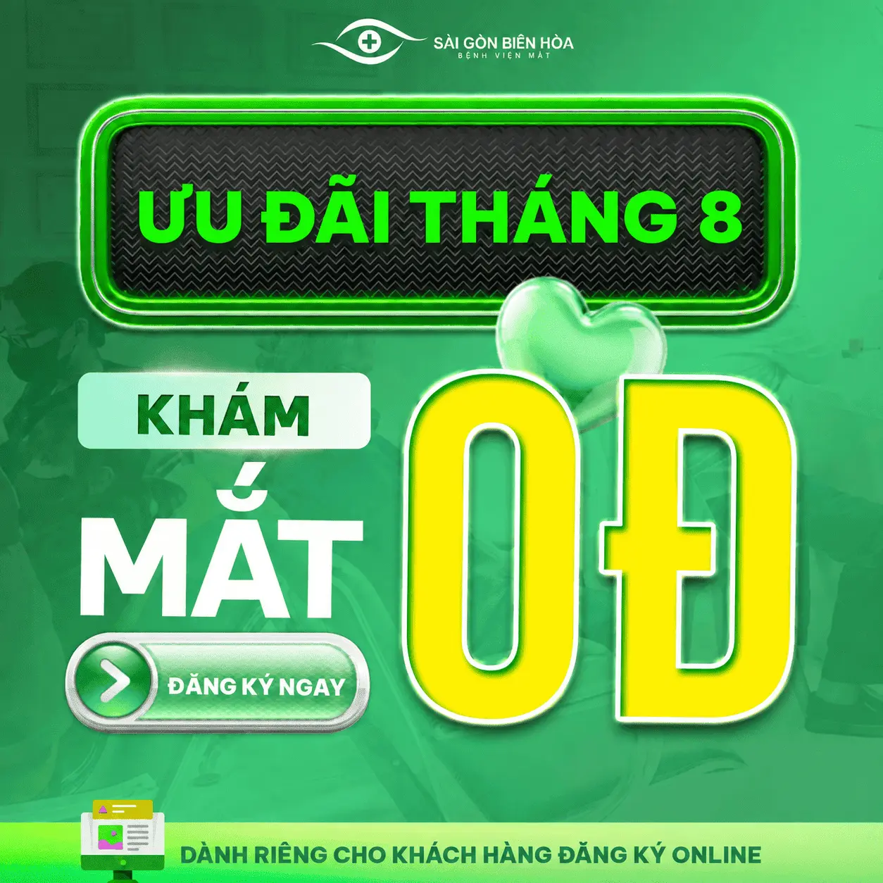 Ưu đãi tháng 8 khám mắt miễn phí cơ bản