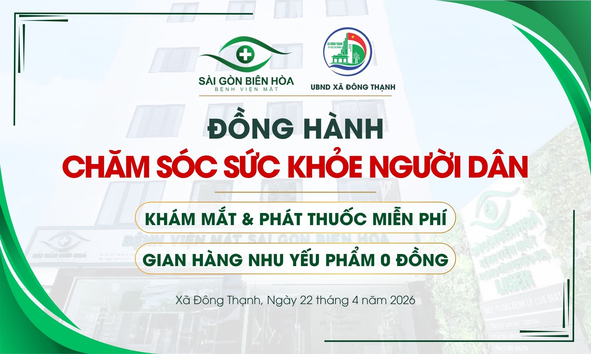 Khám mắt và phát thuốc miễn phí tại xã Đông Thạnh, Hóc Môn