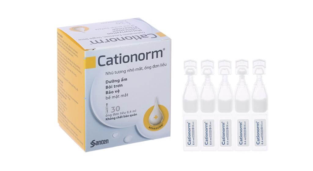Nhũ tương nhỏ mắt Cationorm sử dụng cho người bệnh đục thủy tinh thể