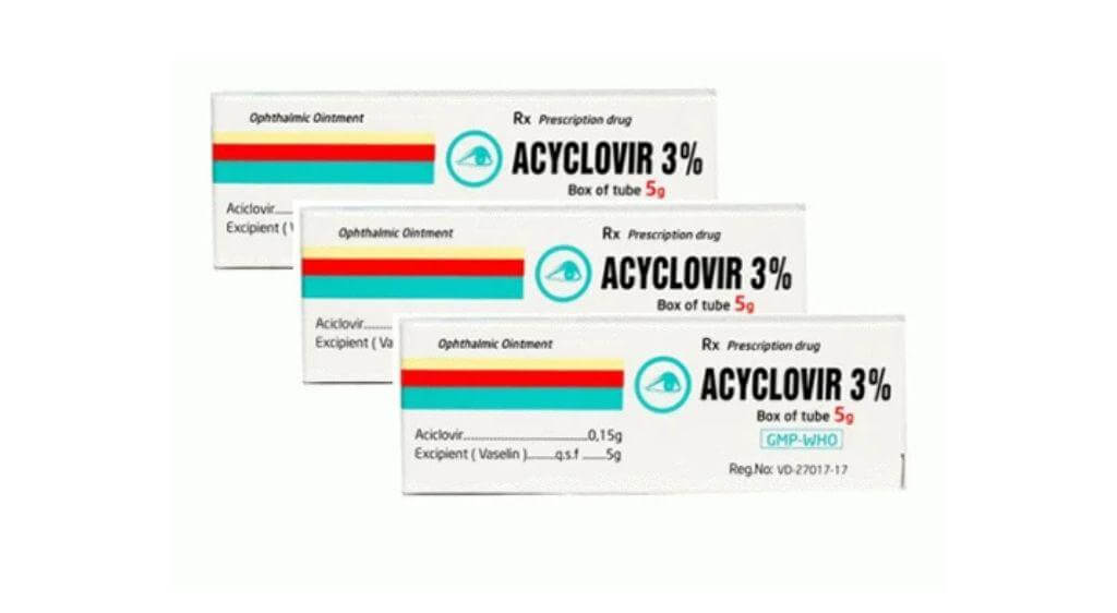 Thuốc mỡ tra mắt Acyclovir 3% là dòng thuốc chuyên dụng cho vùng nhãn cầu khi bị zona mắt