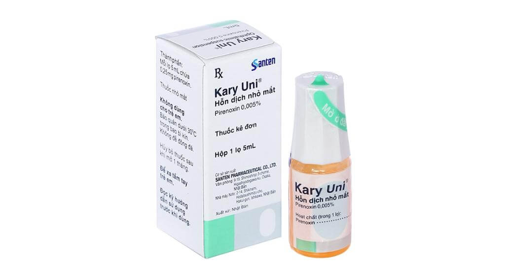 Thuốc nhỏ mắt trị cườm khô Kary Uni thường được dùng để hỗ trợ điều trị đục thủy tinh thể giai đoạn sớm