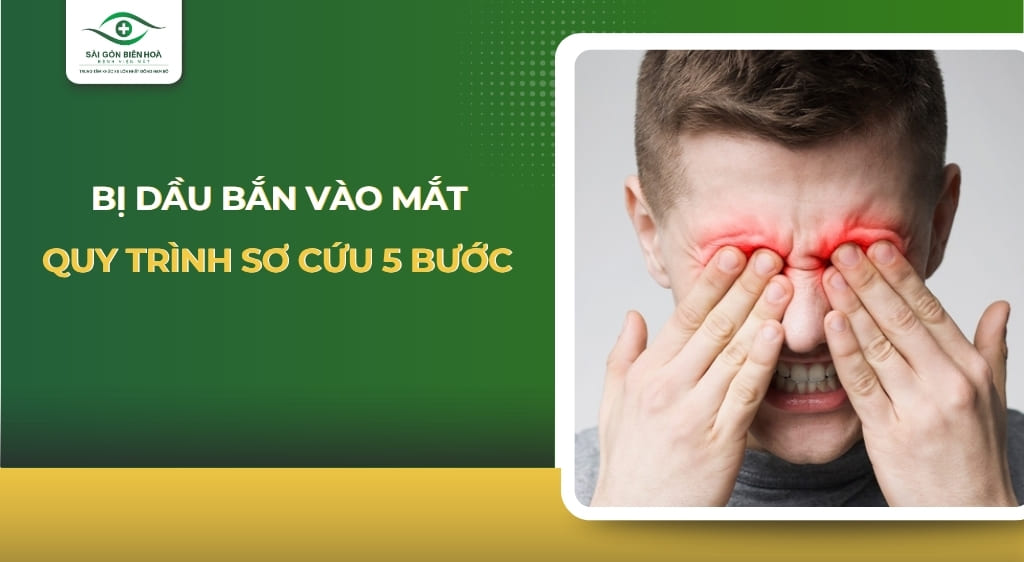 bị dầu bắn vào mắt