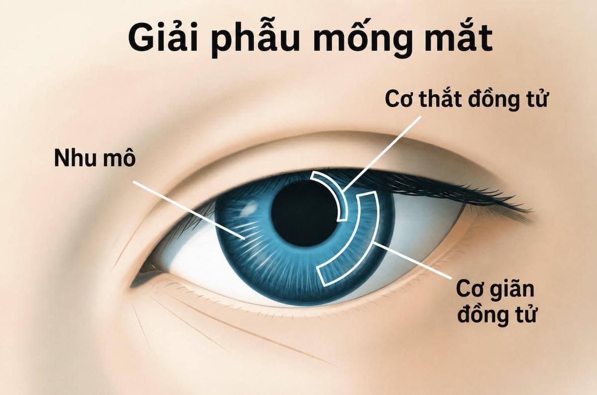 Hai nhóm cơ trơn chuyên biệt bên trong nhu mô mống mắt điều tiết sự co giãn của đồng tử