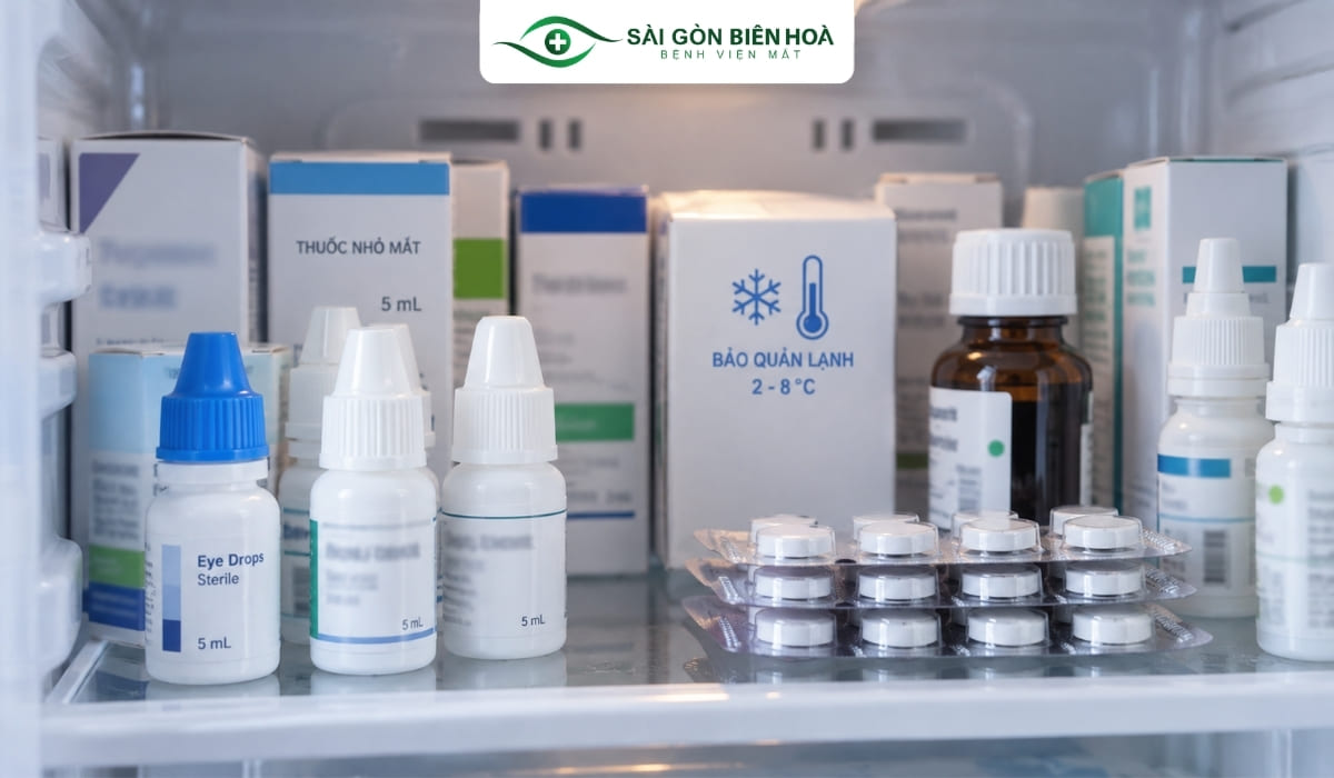 Một số thuốc nhỏ mắt cần được bảo quản lạnh trong quá trình sử dụng