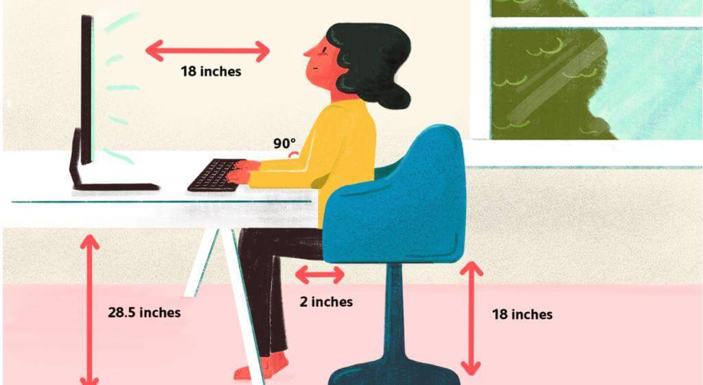Nên giữ khoảng cách làm việc chuẩn khi nhìn máy tính là 50-65cm để bảo vệ thị lực