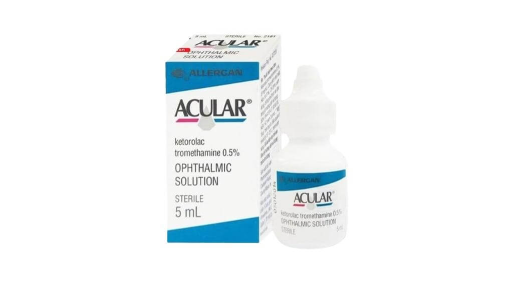 Acular chứa Ketorolac 0,5%, giúp giảm viêm và các triệu chứng khó chịu ở mắt