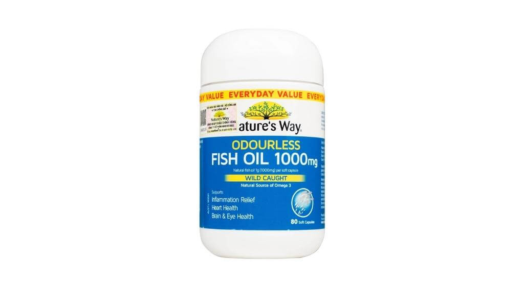 Nature’s Way Odourless Fish Oil chứa Omega-3, EPA và DHA giúp hỗ trợ bảo vệ mắt