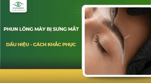 Phun lông mày bị sưng mắt
