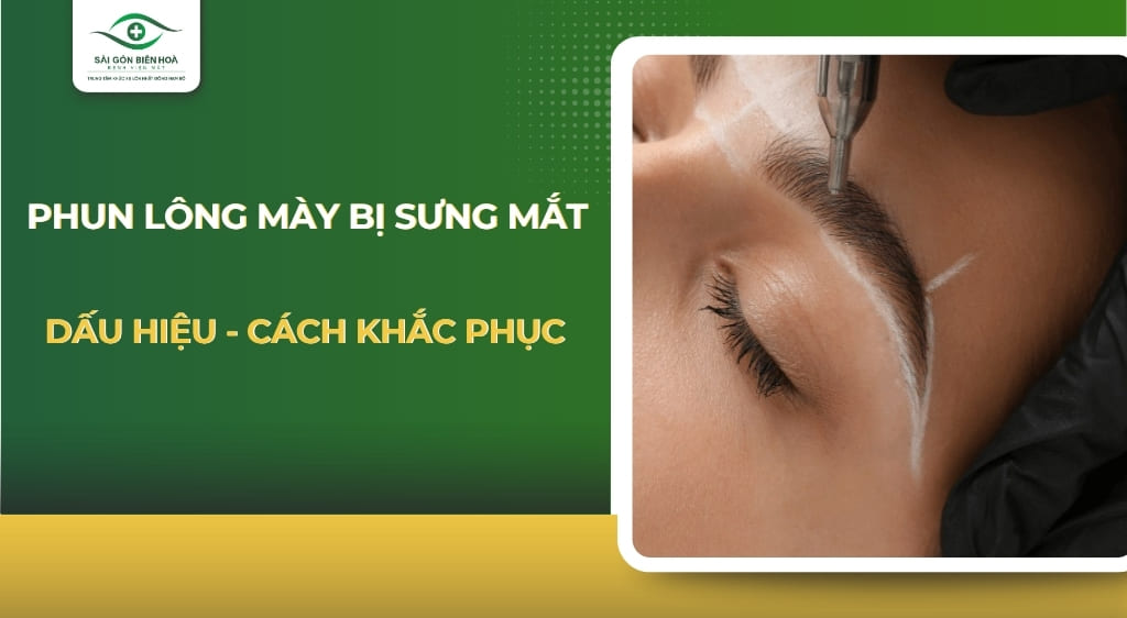Phun lông mày bị sưng mắt