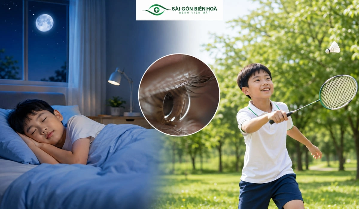 Kính Ortho-K được đeo khi ngủ, giúp nhiều người nhìn rõ hơn vào ban ngày sau khi tháo kính.