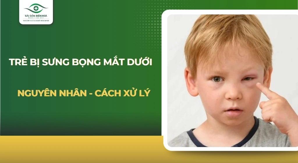 Trẻ bị sưng bọng mắt dưới