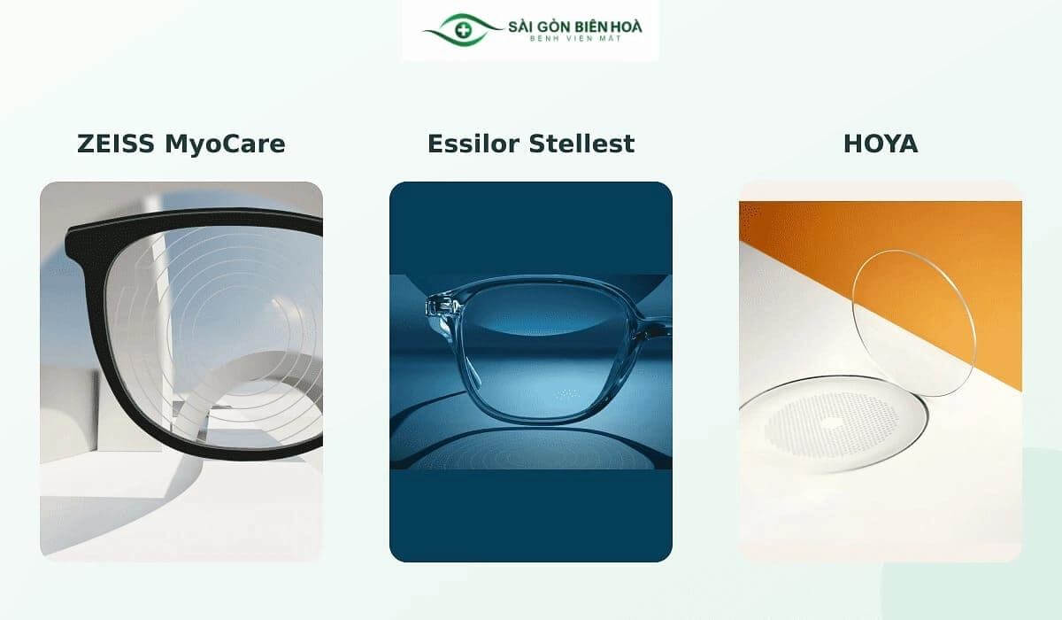 ZEISS, Essilor Stellest và HOYA  sử dụng những thiết kế quang học khác nhau để hỗ trợ kiểm soát cận thị ở trẻ.